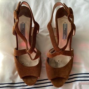 Prada Suede Sandal Wedges